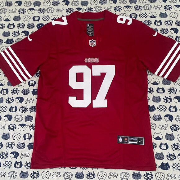 Nike Nick Bosa Wears The Number 97 Red Jersey Of The San Francisco 49ers - Picture 1 of 6